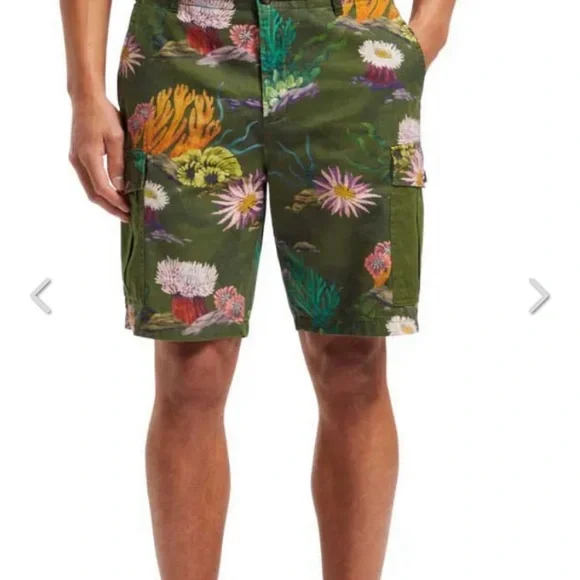 Scotch & Soda Cargo Shorts Green and Orange Tropical
